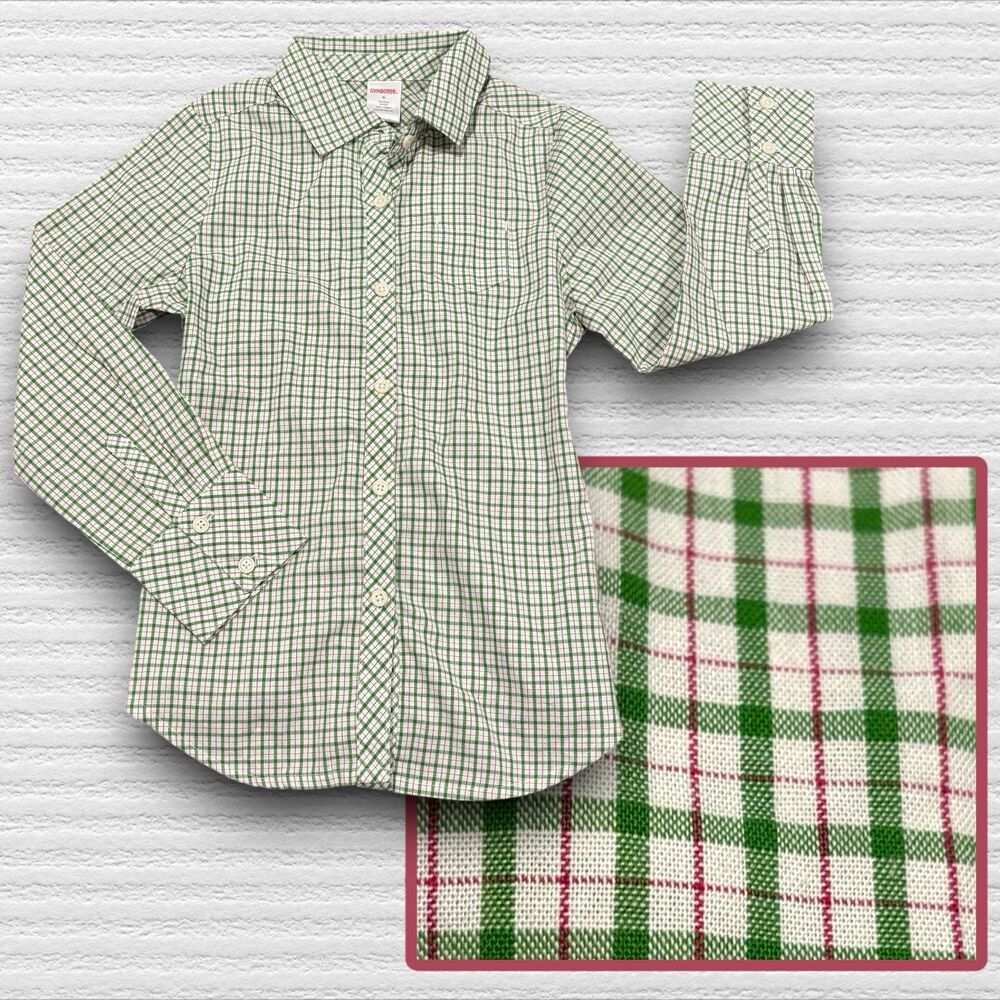 Gymboree 6 Ivy Green Pink Checkered Poplin Polo 2010 NWT Christmas Holiday